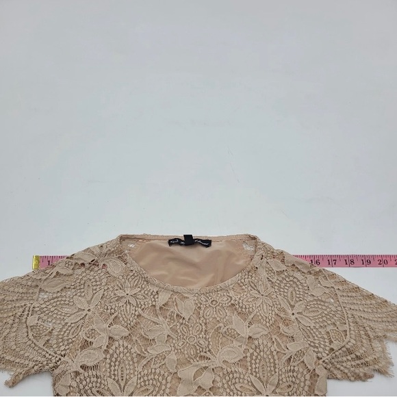 🍋 For Love & Lemons   Luna Lace Crop Top Pink Guava Size Small - Picture 7 of 7